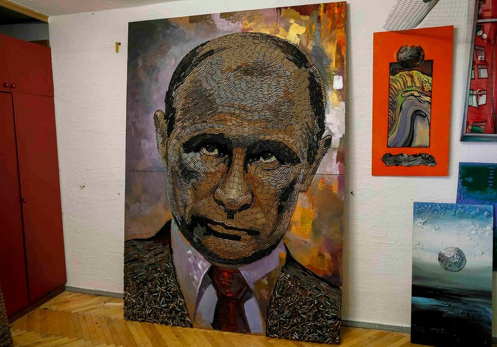 ロシアの大統領プーチンの肖像画