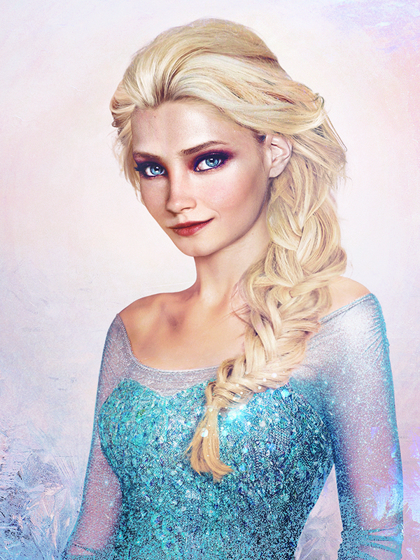 ディズニーの歴代プリンセスをリアルにイラスト化した肖像画