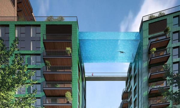 『スカイプール』マンションを繋ぐ橋になるプール in ロンドン
