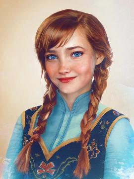 ディズニーの歴代プリンセスをリアルにイラスト化した肖像画